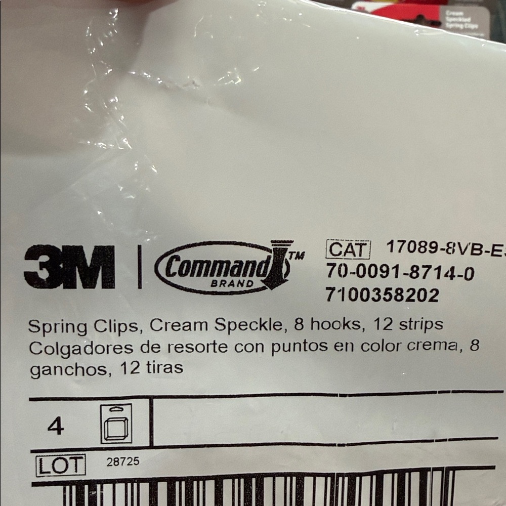 NEW…Command Cream Speckled Spring Clips…. - Picture 5 of 5
